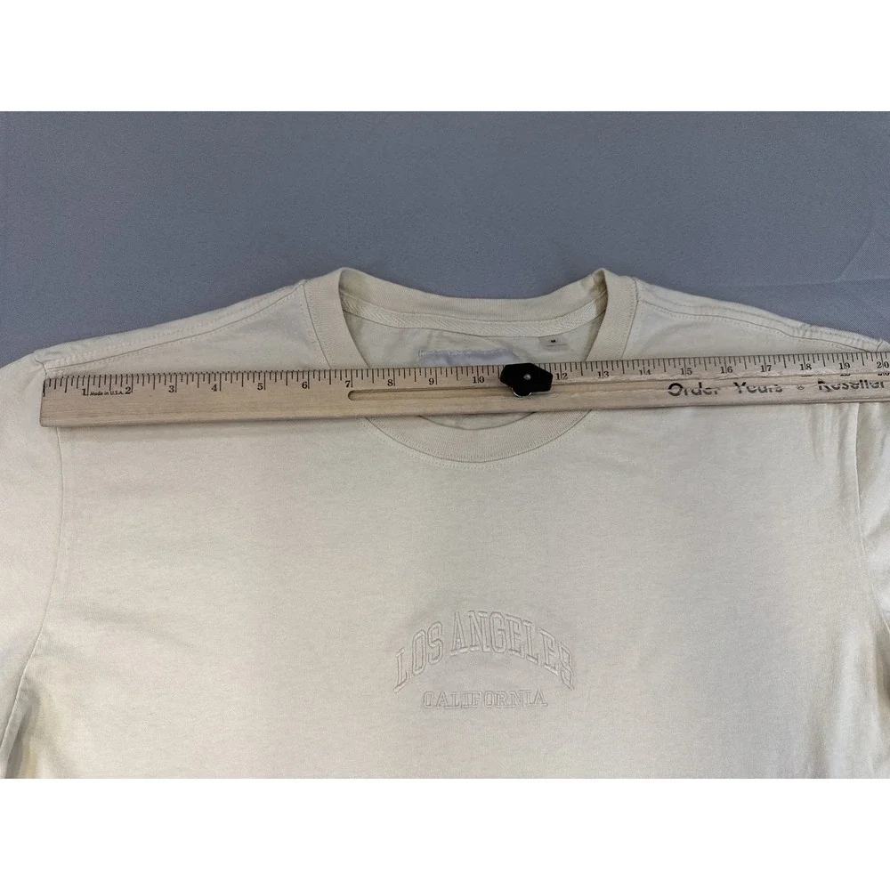 Pacsun Los Angeles Graphic Tee M Beige 100% Cotton Regular Fit Short City